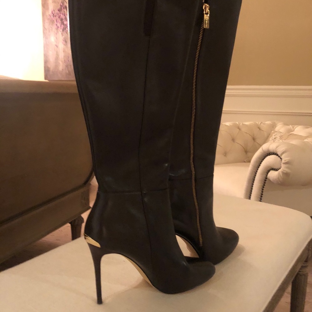 Michael Kors chocolate brown stiletto boots.